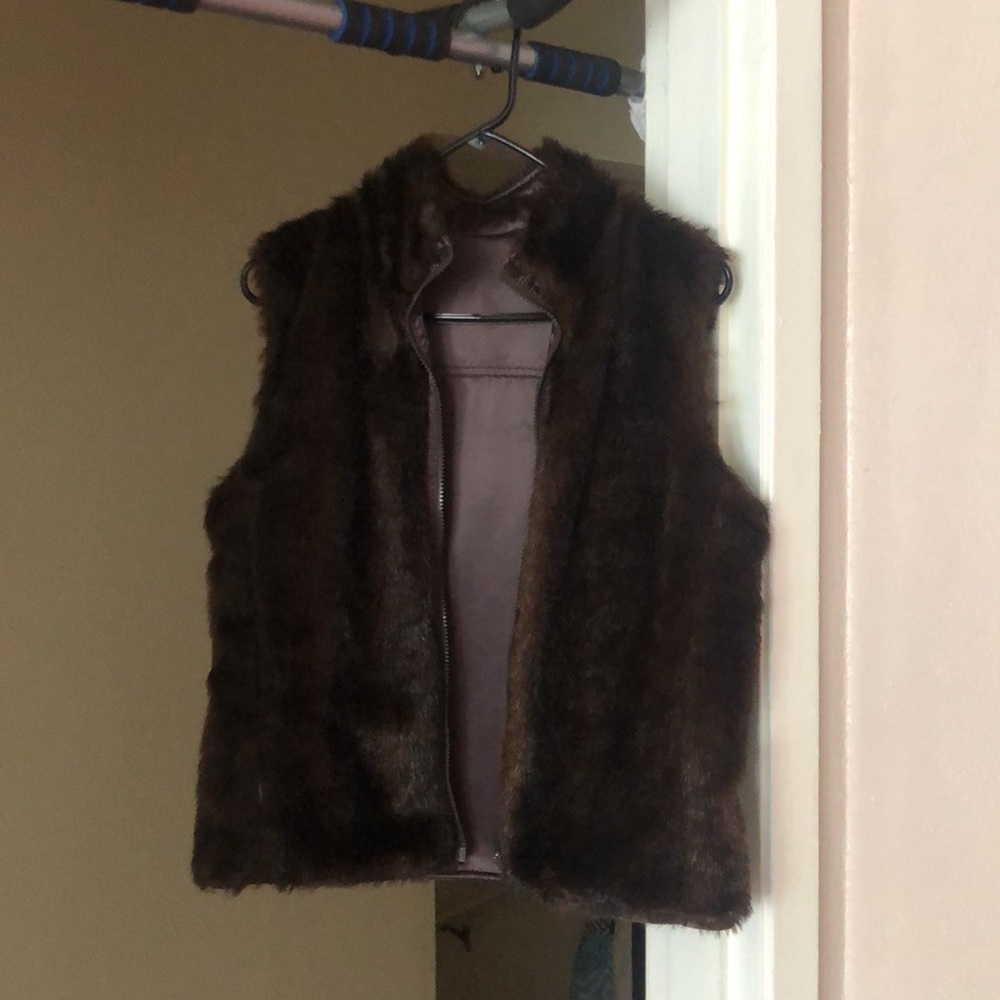 Reversible faux fur vest